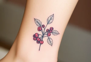 Eyropean wildberry plant tattoo idea