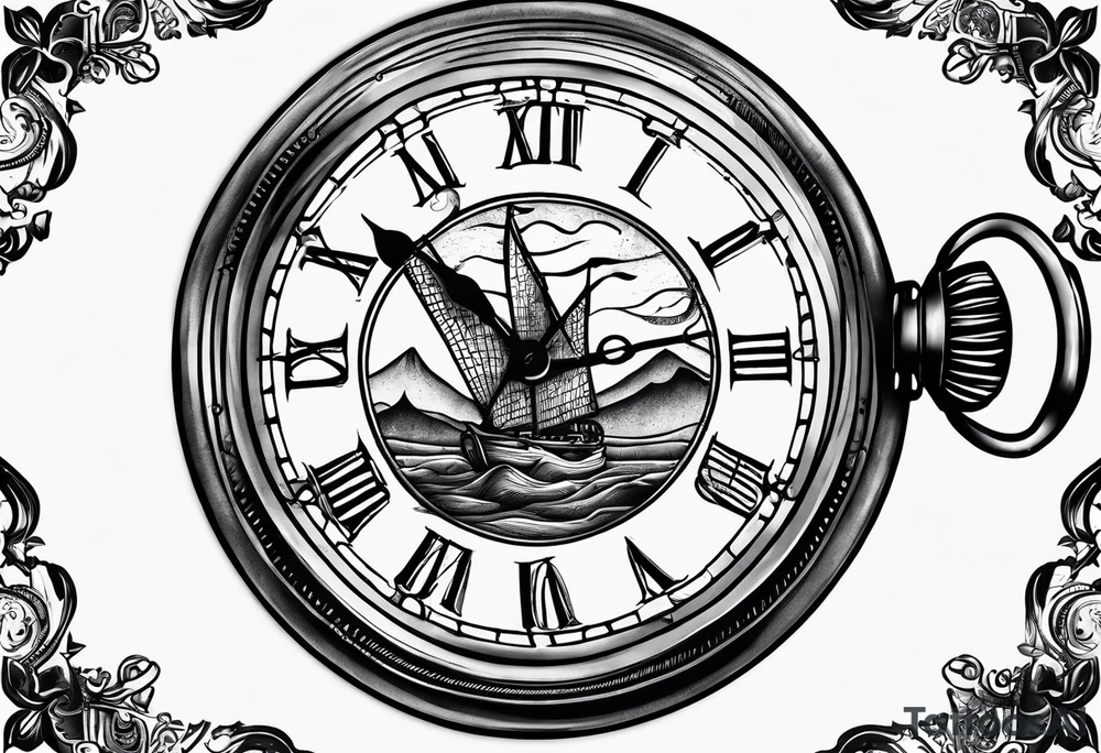 Pocket watch and words saying Not All Those Who Wander Are Lost, describing past life events tattoo idea