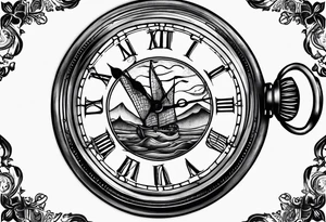 Pocket watch and words saying Not All Those Who Wander Are Lost, describing past life events tattoo idea
