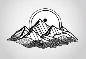Mountain Range with a Sun tattoo idea
