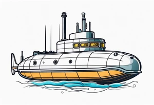 modern submarine front view tattoo idea