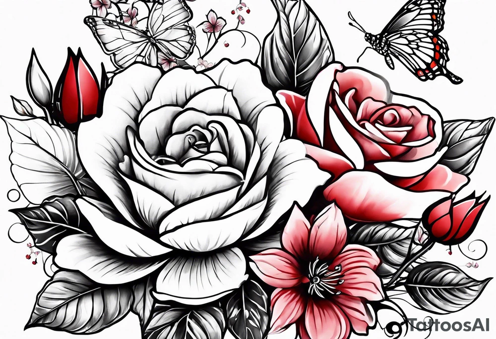 roses, Libra lady, butterflies, lotus flower, cherry blossom flowers, a red cardinal tattoo idea