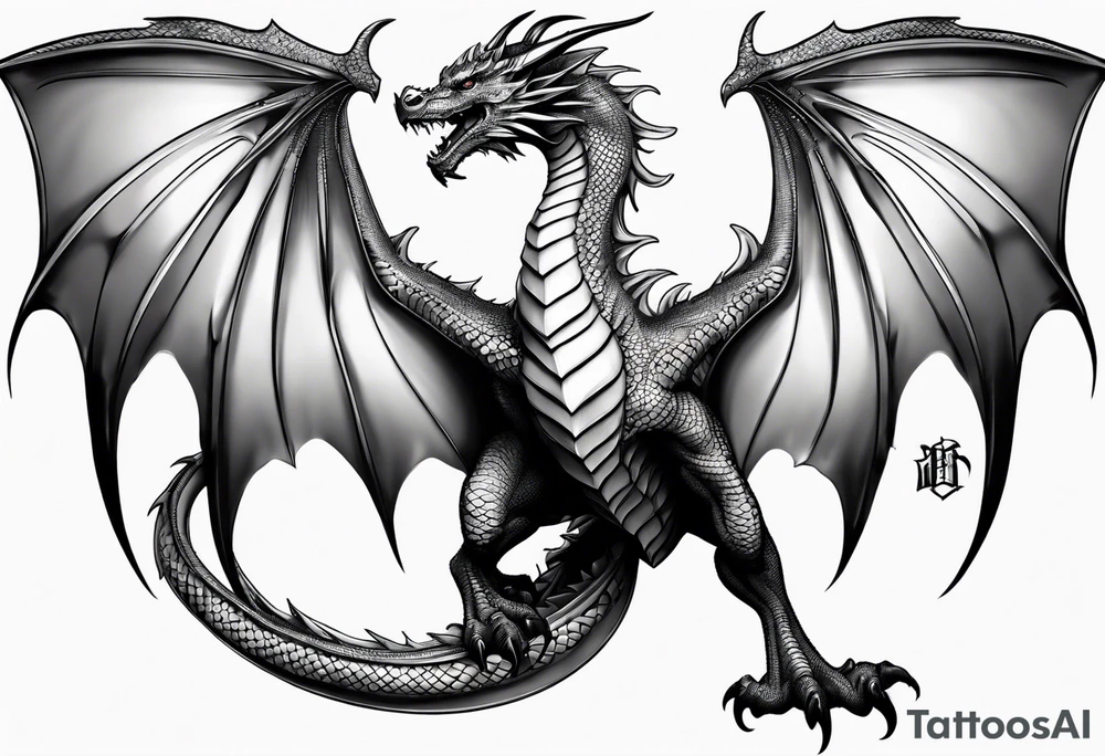 dragon winged tattoo idea