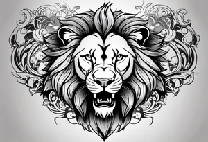 lion with football tattoo idea
