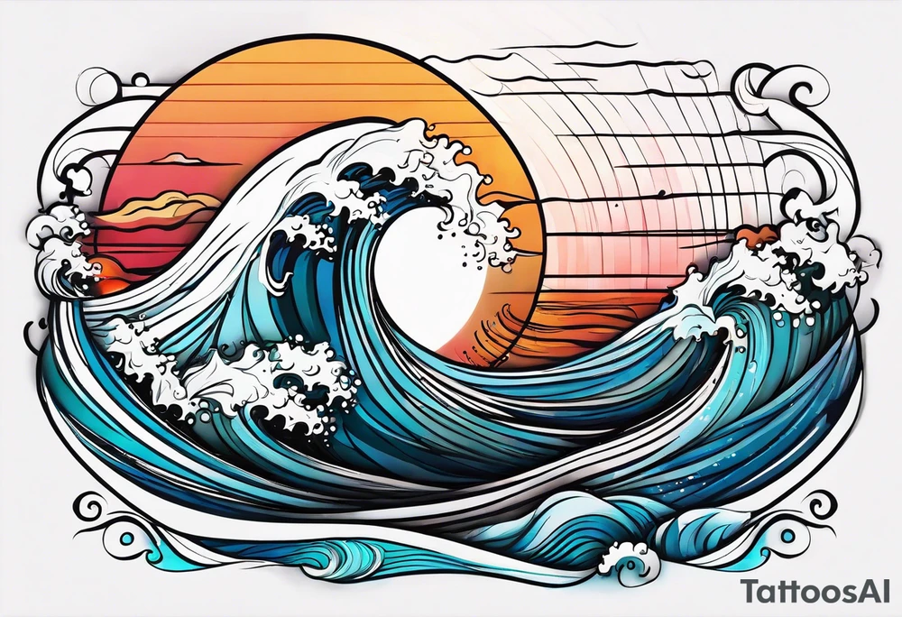 "come what may" written 
in waves tattoo idea