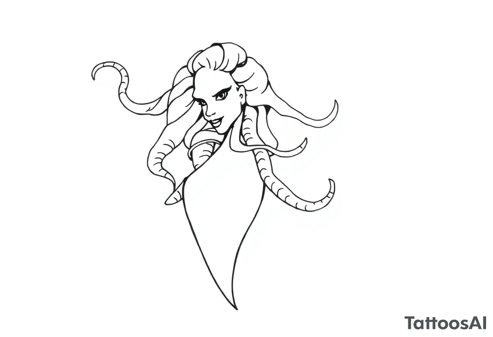 medusa with boobs tattoo idea