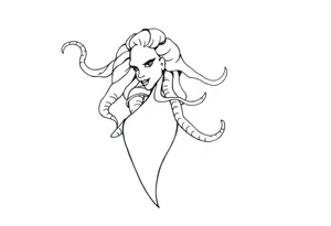 medusa with boobs tattoo idea