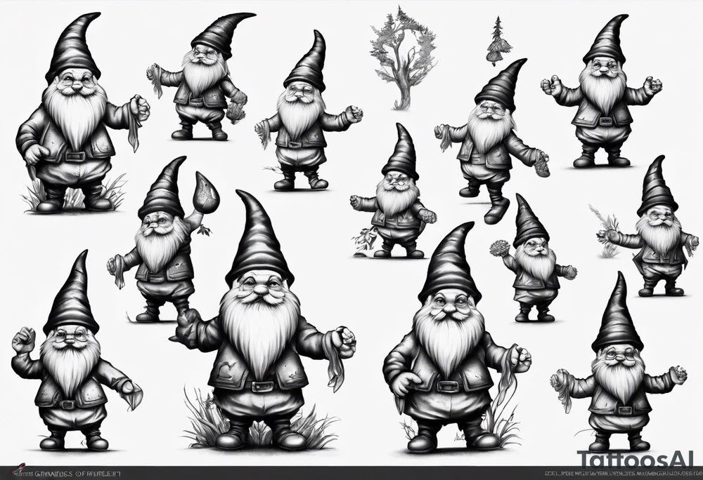 gnomes dancing in the forrest tattoo idea