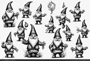 gnomes dancing in the forrest tattoo idea
