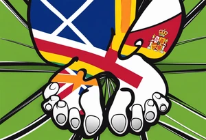 Babyfootprint time weight scsles scotland and spain flags tattoo idea