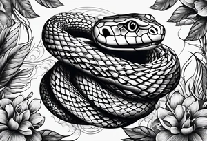 Snake wrapped around hand intigrated tattoo idea