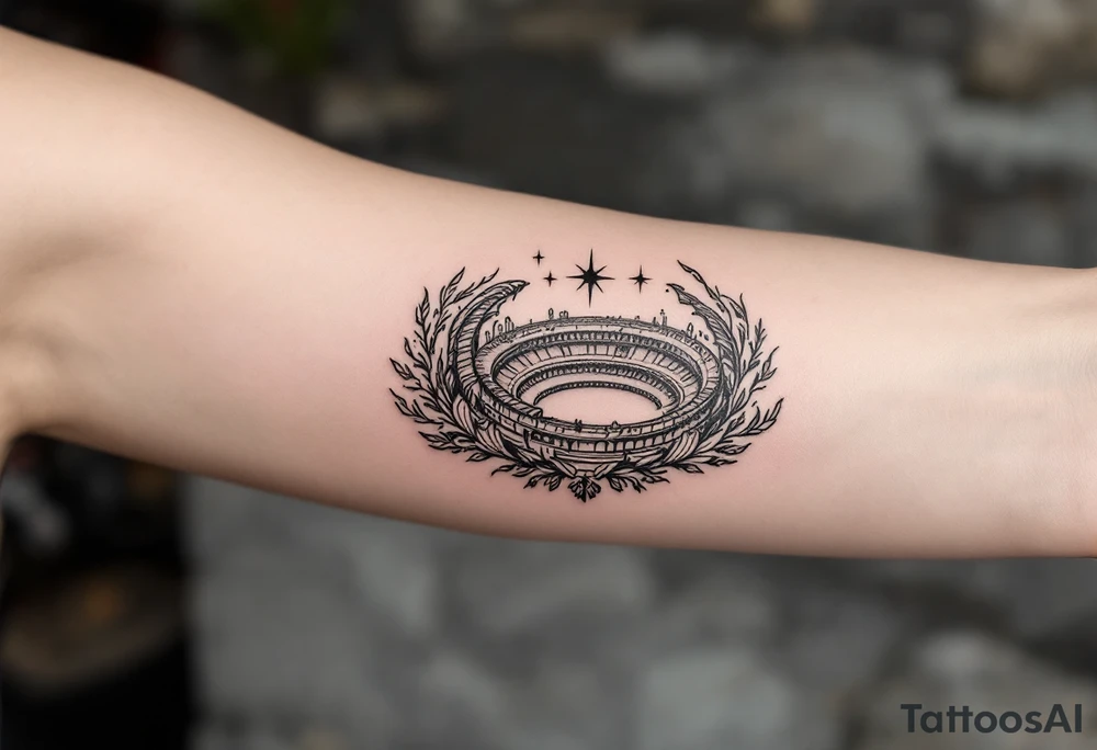 gladiator arena fight tattoo idea