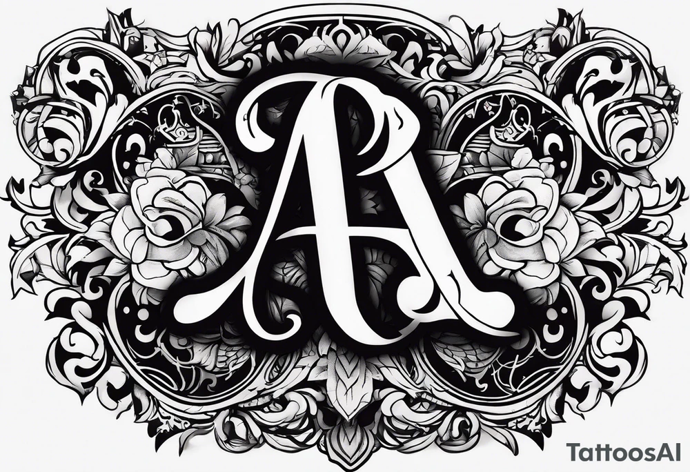 A headband with the letters A R in the middle tattoo idea