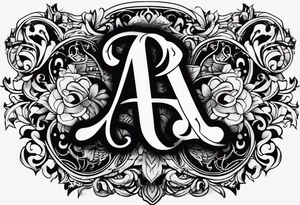A headband with the letters A R in the middle tattoo idea