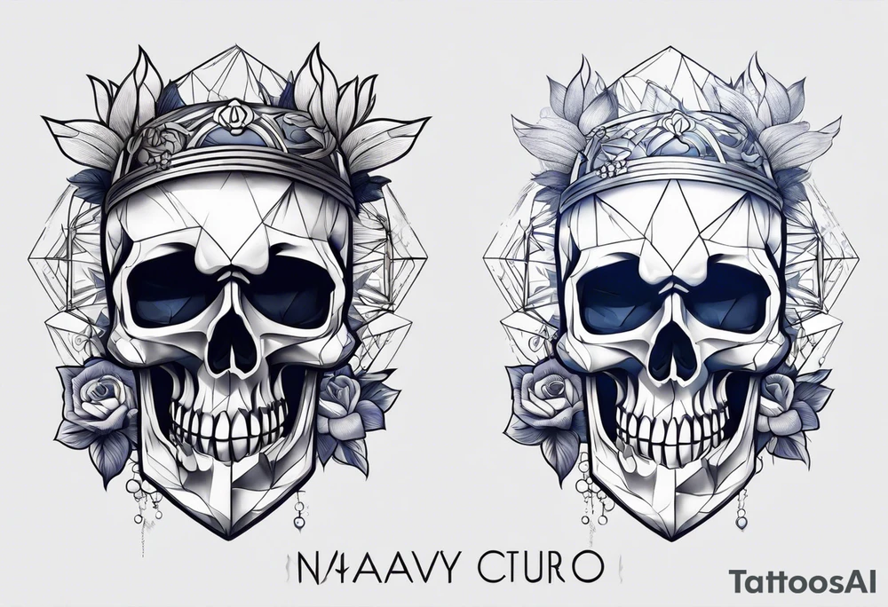 Coverup navy theme skull tattoo idea
