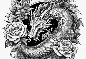 show me a tattoo design where there is a sword and a dragon wrapped around it tattoo idea