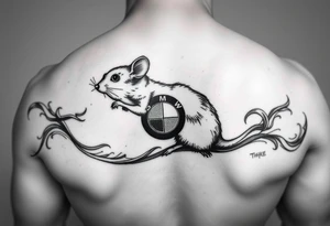 Make ma a mouse driving bmw tattoo idea