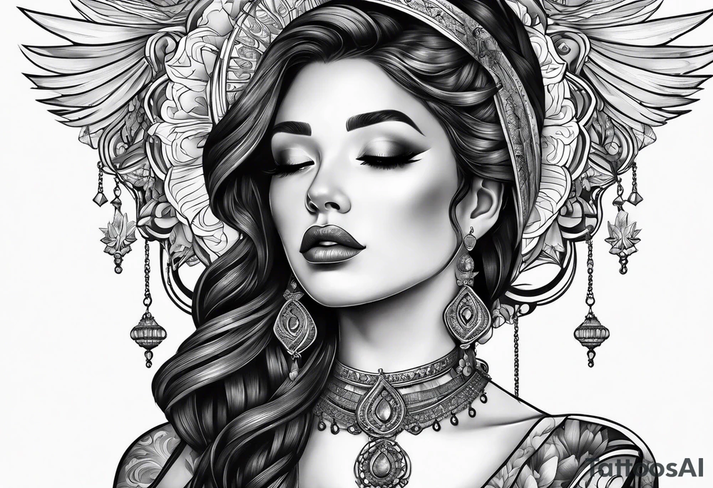 Praying Christian woman tattoo idea