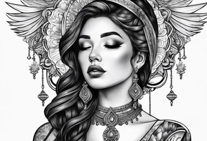 Praying Christian woman tattoo idea