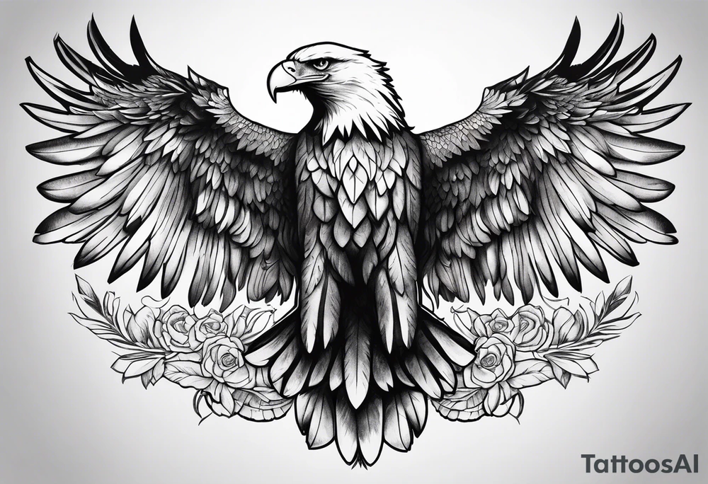 an eagle with six wings tattoo idea