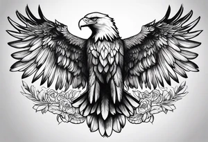an eagle with six wings tattoo idea