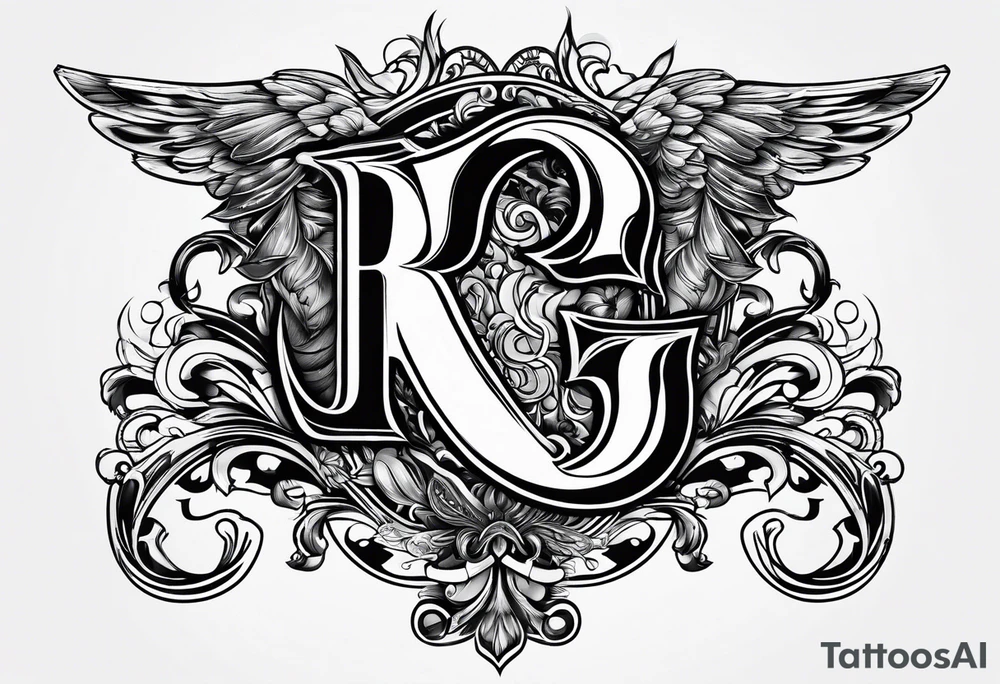 Letters R E and J tattoo idea