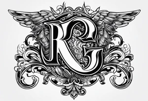 Letters R E and J tattoo idea