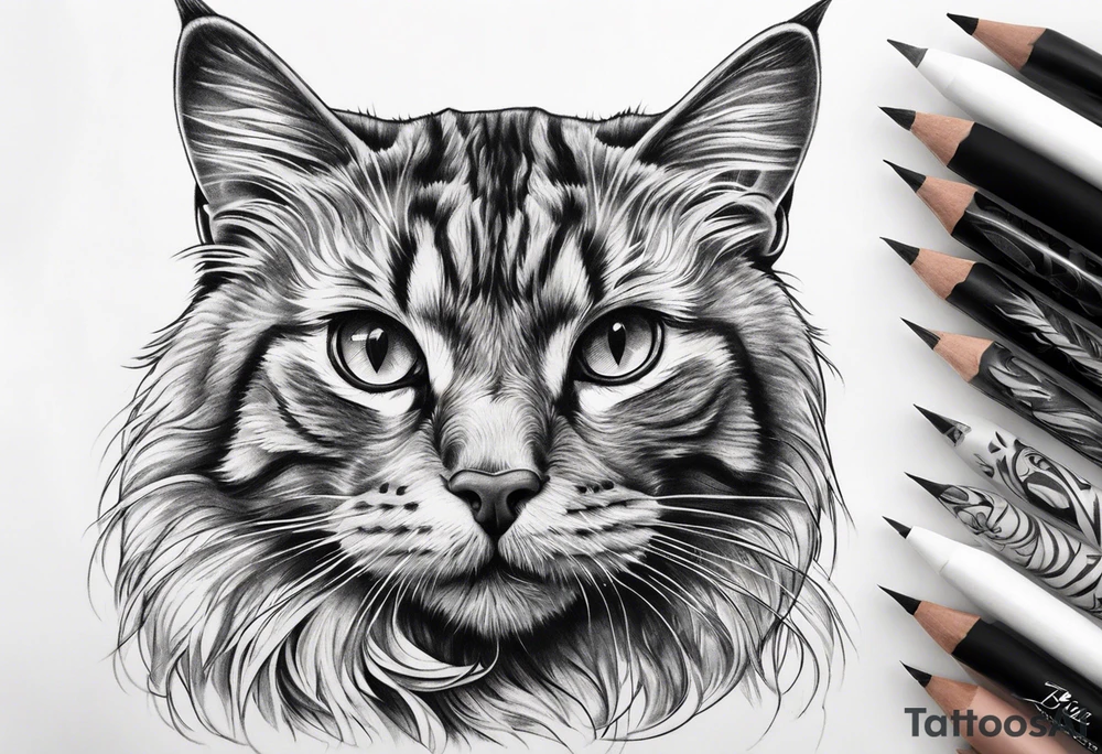 Realistic cat tattoo design tattoo idea