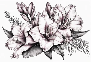 Gladiolus floral tattoo idea