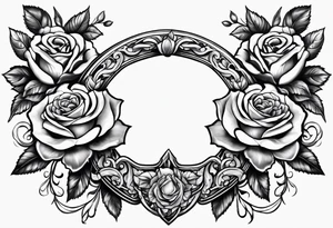 horseshoe with roses tattoo idea