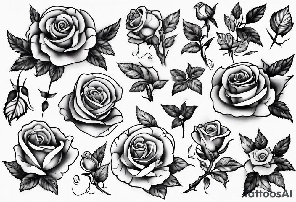 Bramble and roses tattoo idea