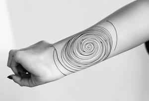 thin tattoo that spirals
 around the arm and forearm tattoo idea