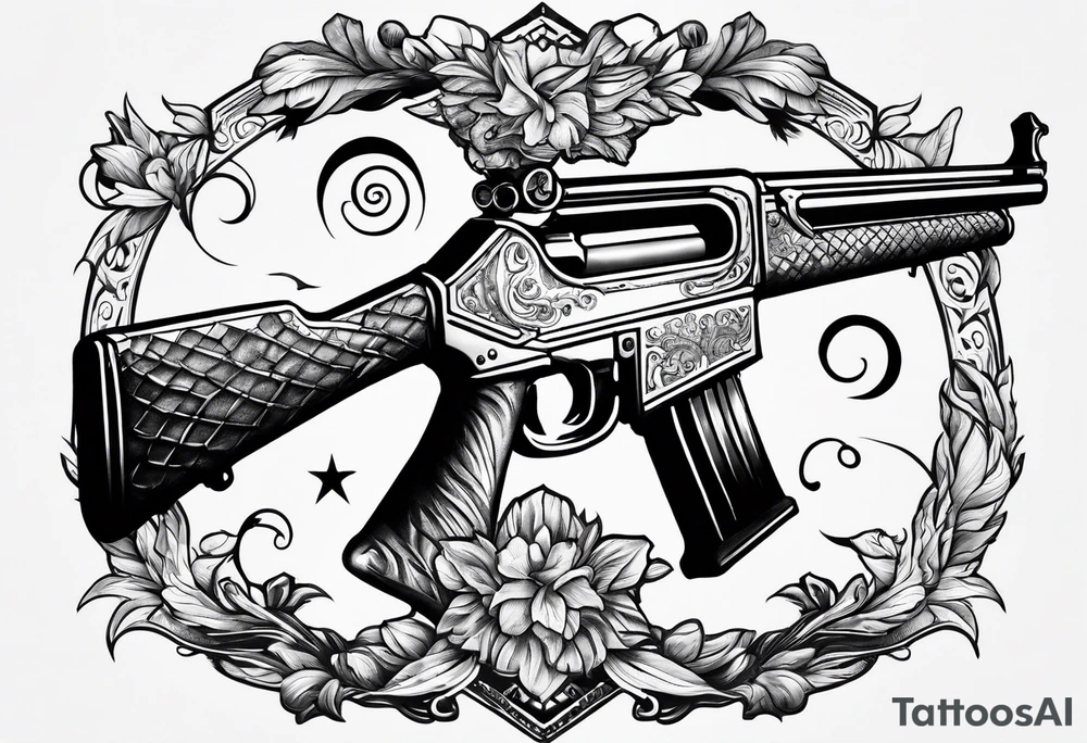 capricorn with sunglasses and shotgun tattoo idea