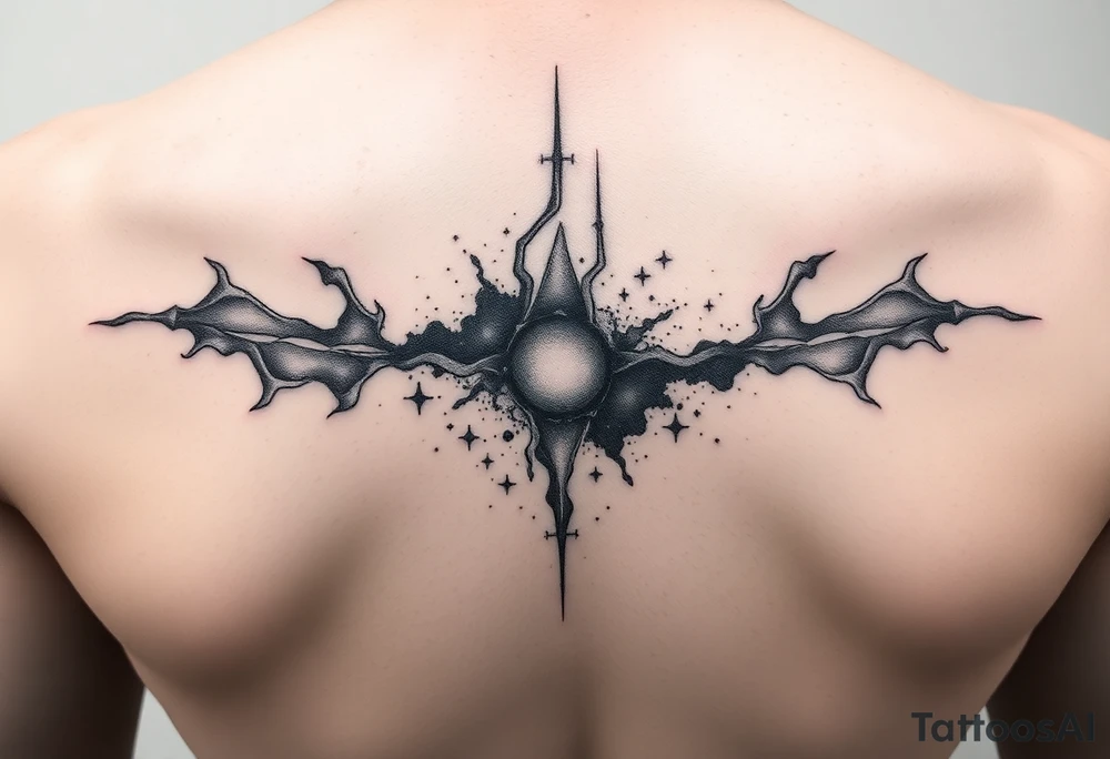 negative space tattoo inspired by the galaxy tattoo idea