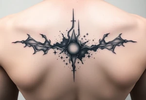negative space tattoo inspired by the galaxy tattoo idea