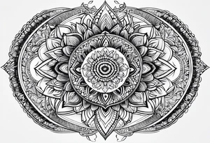Mandala half moon tattoo idea