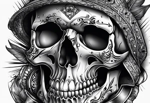 skull with 3 bullet holes tattoo idea