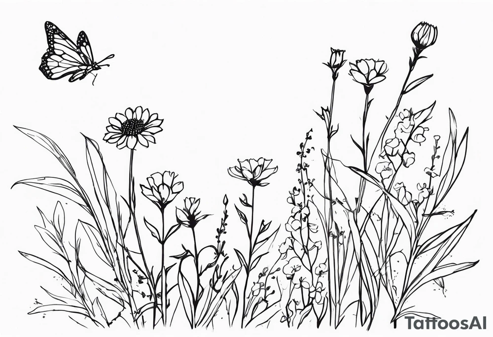 wildflowers with the lyrics "And I won't let me insecurities define who I am" around it tattoo idea