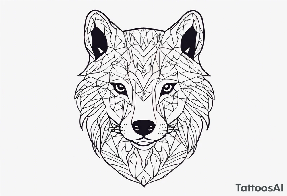 small animal face tattoo idea
