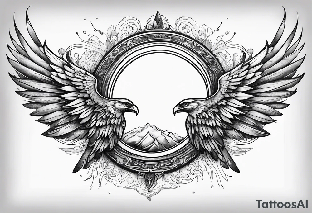 a halo over a pair of wings tattoo idea