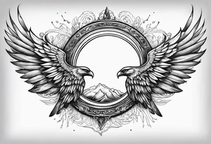 a halo over a pair of wings tattoo idea