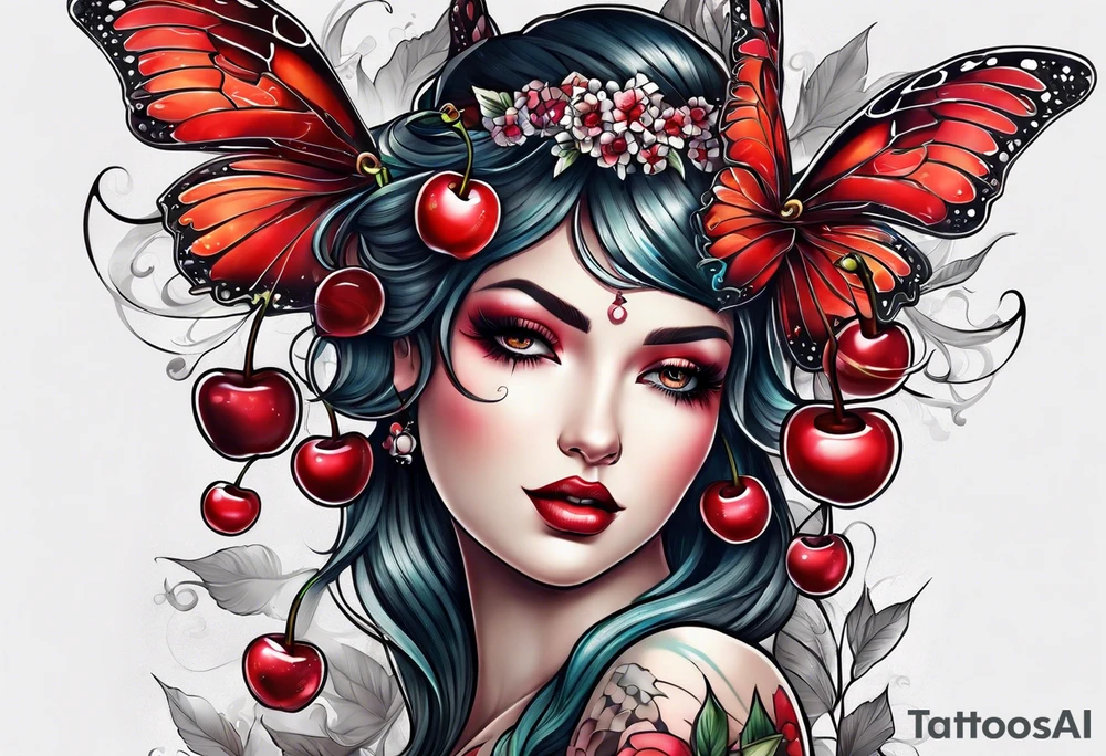Cherry Fairy tattoo idea