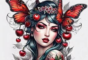 Cherry Fairy tattoo idea