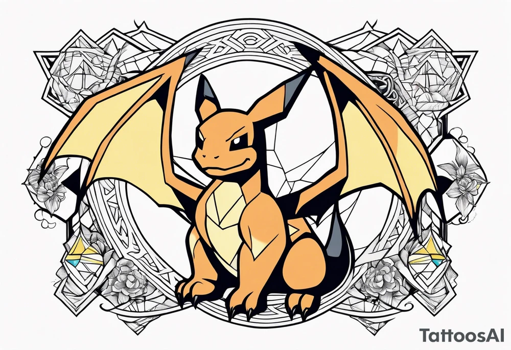 Charizard holding pikachu tattoo idea