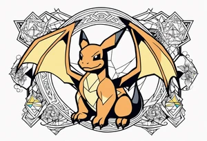 Charizard holding pikachu tattoo idea