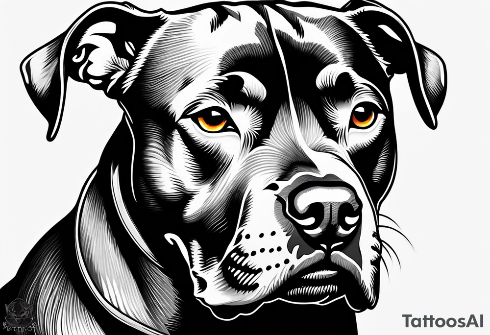 punk rock
 pitbull pointed ears tattoo idea