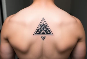 Geometric small triangle about different paths in life merge together and become stronger while being psychedelic and trippy make it fine line tattoo idea