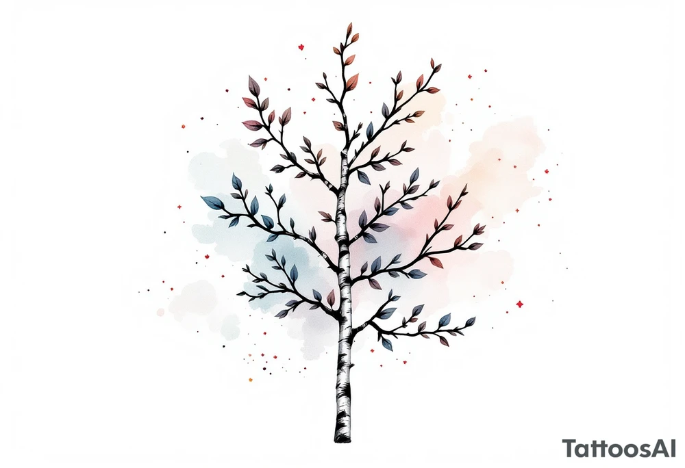 small birch tree tattoo idea