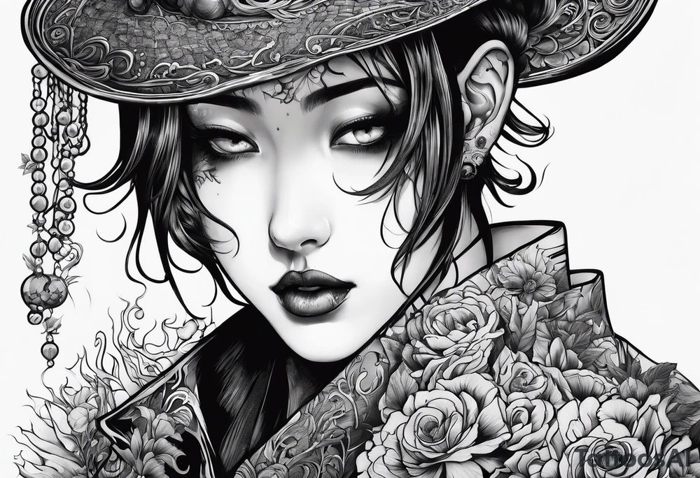 Beautiful body horror tattoo idea