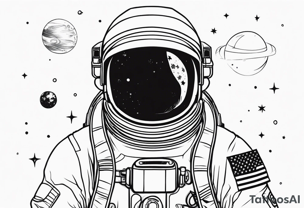 astronaut in space tattoo idea